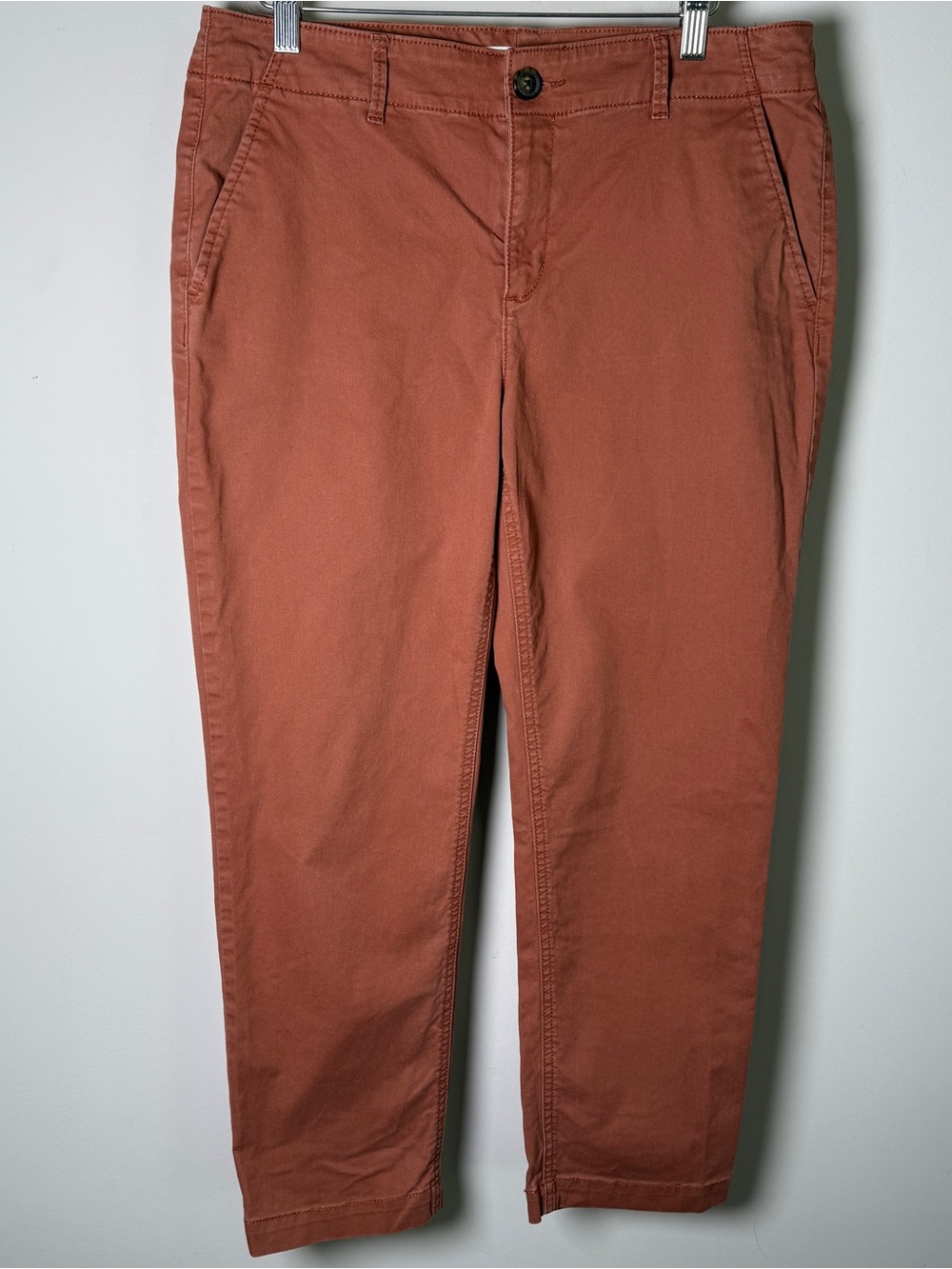 LOFT Monroe Slim Cropped Chino Terracotta Quiet Luxury Old Money Earth Tone 8
